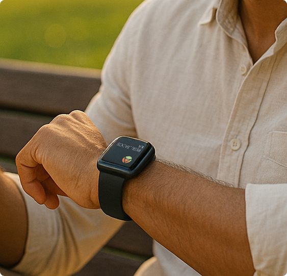 Pessoa usando dispositivo médico no peito